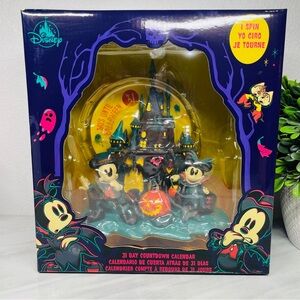 NEW Disney Halloween Haunted House Mickey and Minnie Countdown Calendar Figurine